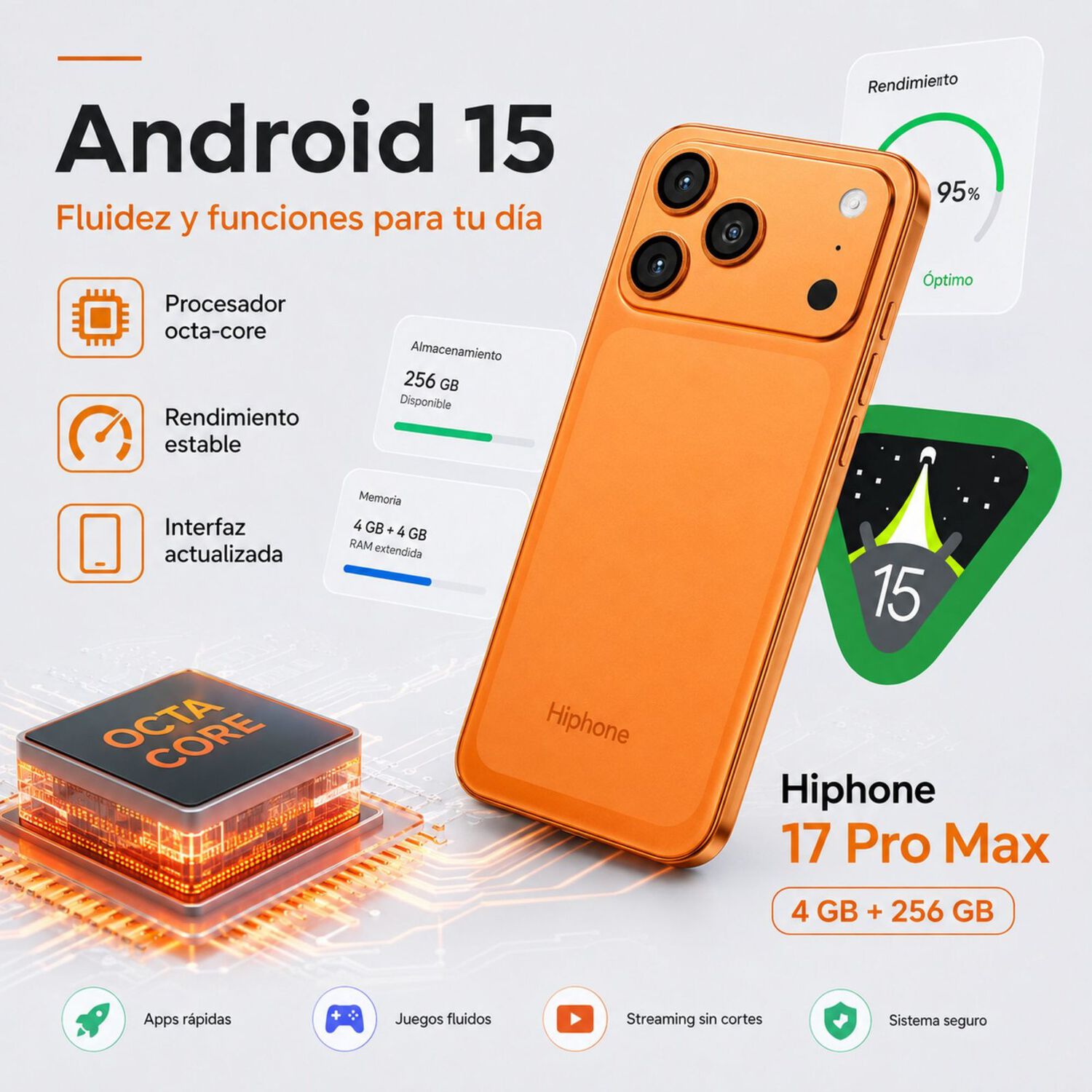 Hotwav Hiphone 17 Pro Max 4g Celular 16gb 256gb 120hz image number 2.0