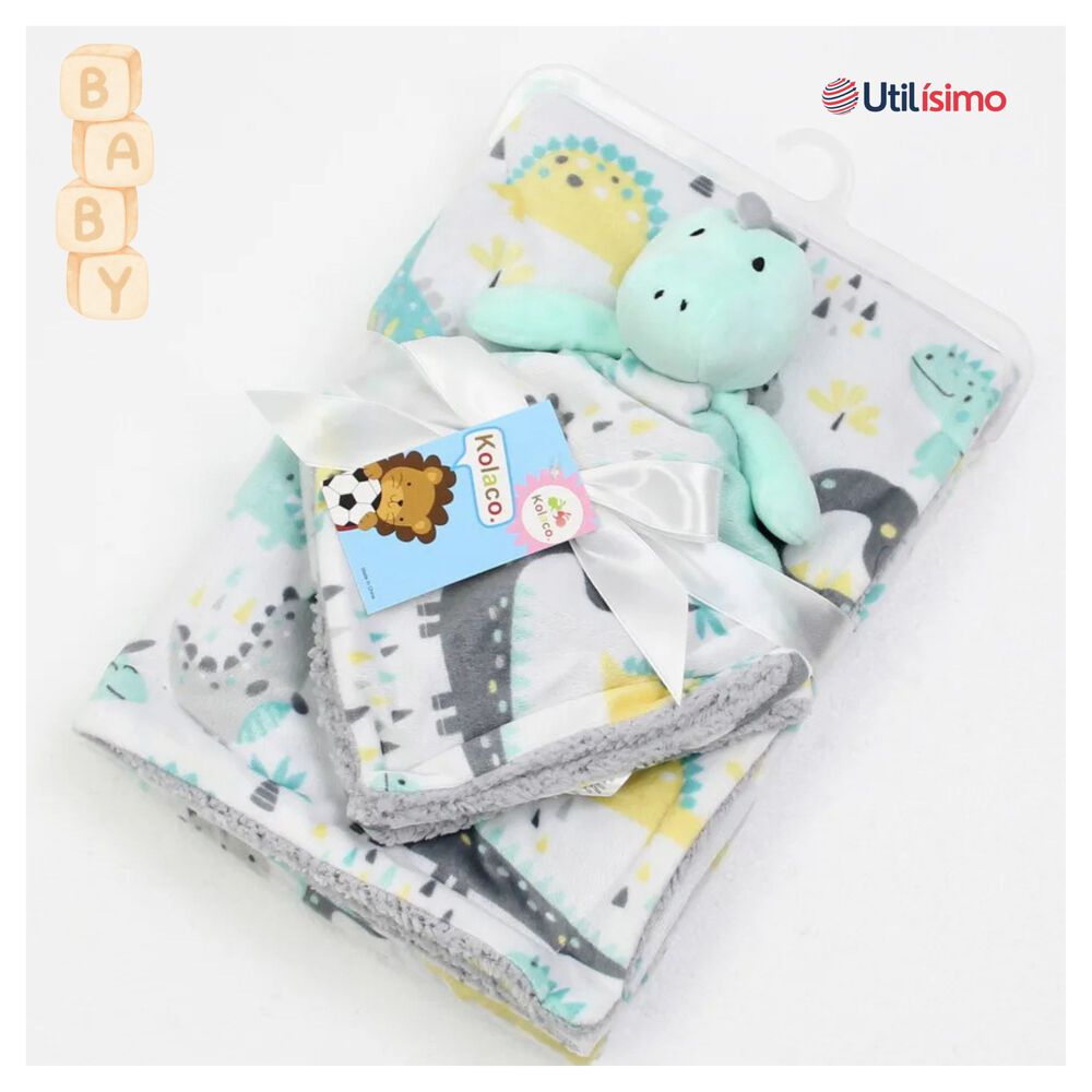 Set Manta Frazada Polar Para Bebé Niño + Peluche De Apego image number 8.0