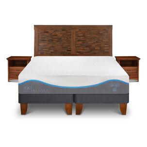 Cama Europea Cic Alaska / 2 Plazas / Base Dividida + Set De Maderas