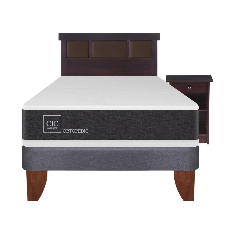 Cama Europea Cic Ortopedic / 1.5 Plazas / Base Normal + Set De Maderas image number 0.0