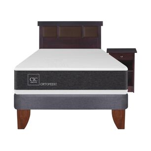 Cama Europea Cic Ortopedic / 1.5 Plazas / Base Normal + Set De Maderas