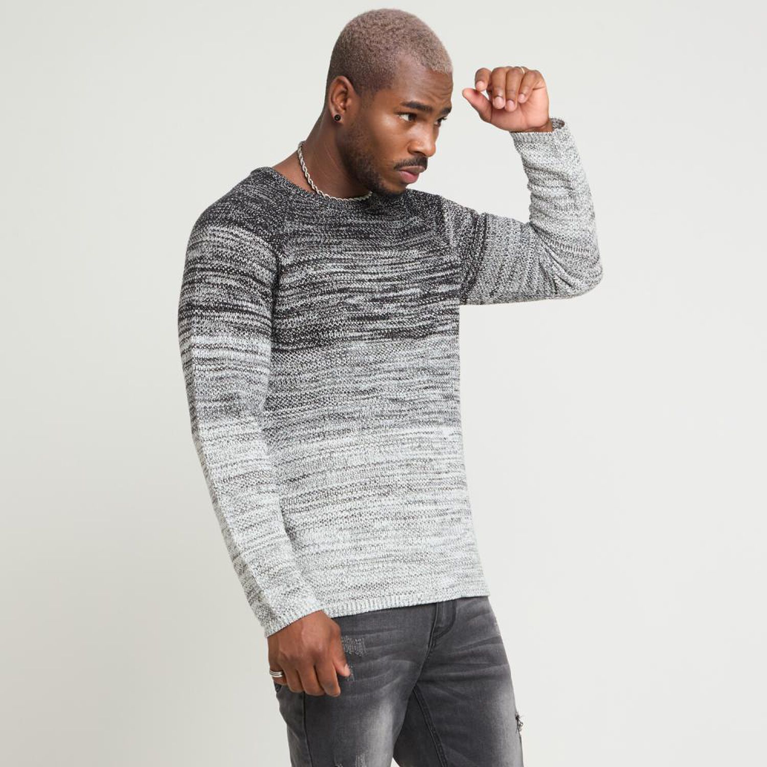 Sweater Degrade Slim Manga Larga Cuello Redondo Hombre Rolly Go image number 2.0