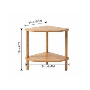Estante Esquinero De Bamb&uacute; 2 Niveles Organizador Cocina Ba&ntilde;o
