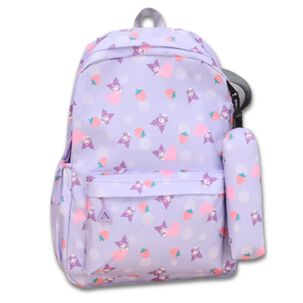 Mochila Kuromi Bolso Escolar Juvenil Sanrio Estilo Kawaii Purple