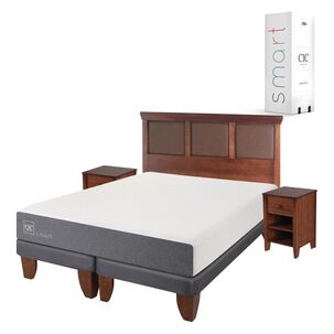 Cama Europea Cic Smart / 2 Plazas / Base Dividida + Set De Maderas