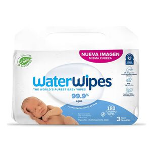 Toallitas H&uacute;medas Waterwipes Biodegradables 3x60 Uns