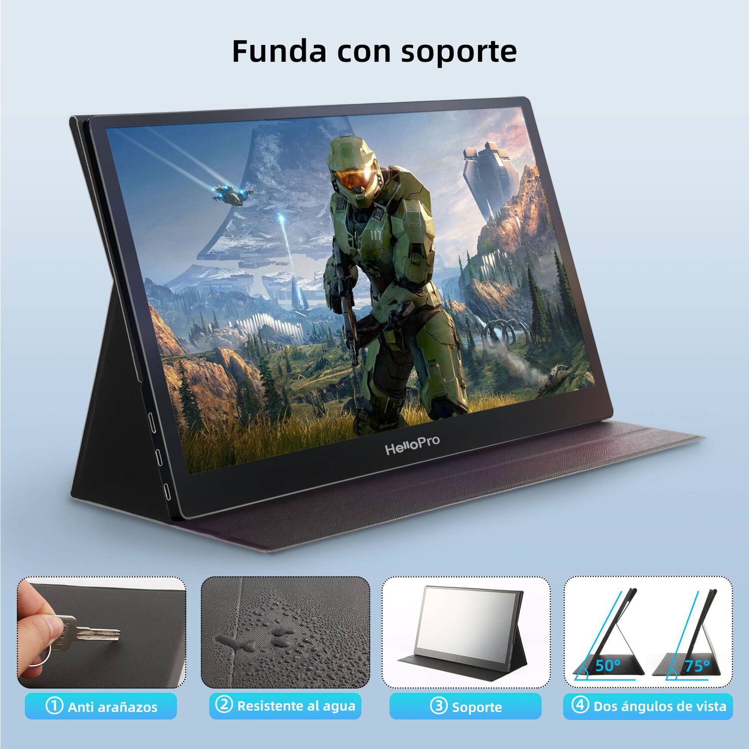 Monitor Portatil 15.6" Fhd, Ips + Funda Con Soporte/ Hello M1 image number 4.0