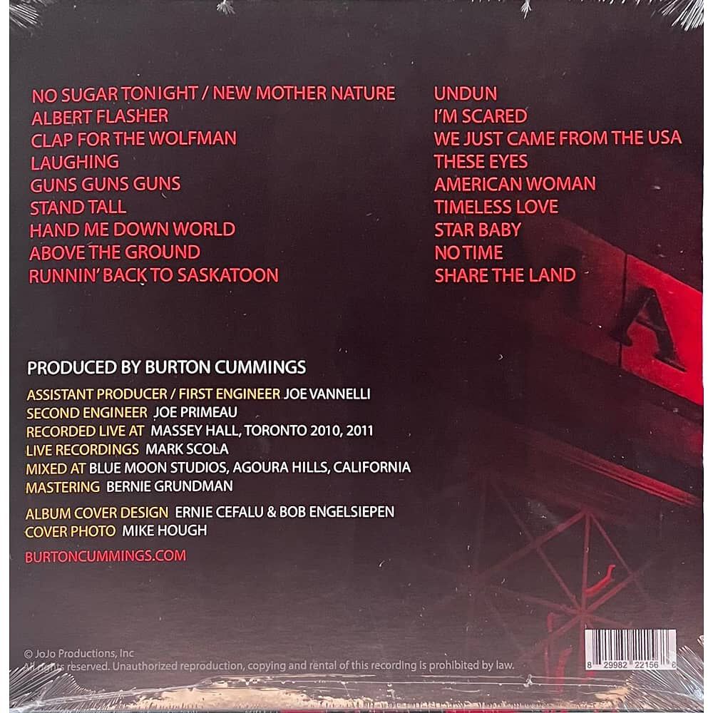 Burton Cummings - Massey Hall: Live In Toronto (2lp) (red Vinyl) | Vinilo image number 1.0