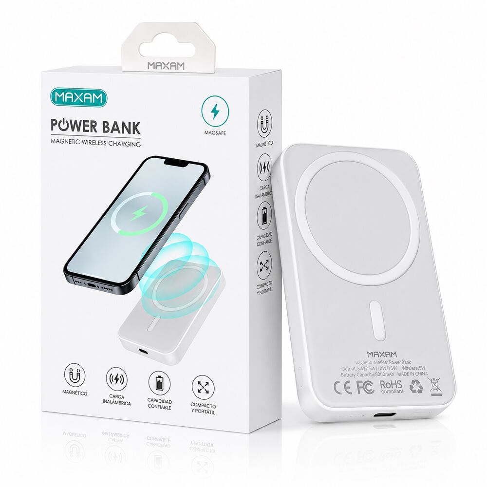 Powerbank Magsafe Potencia Inteligente Inalambrico Cargador Maxam image number 0.0