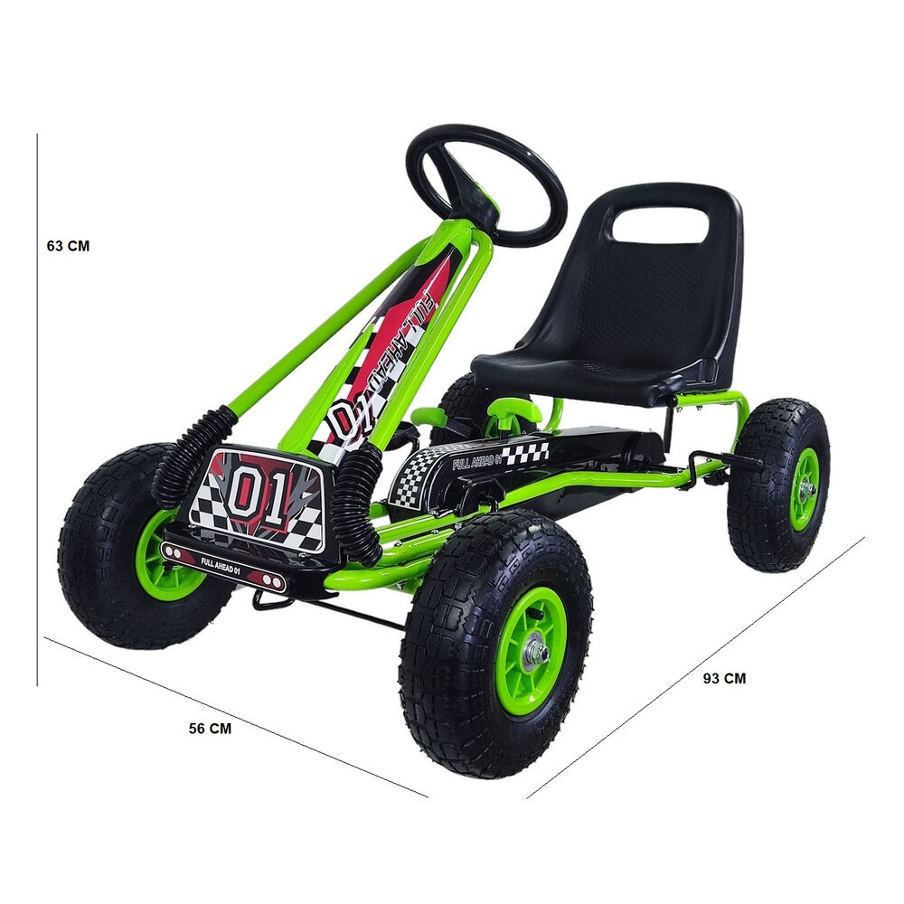 Gokart A Pedales Con Rueda Goma Verde image number 1.0