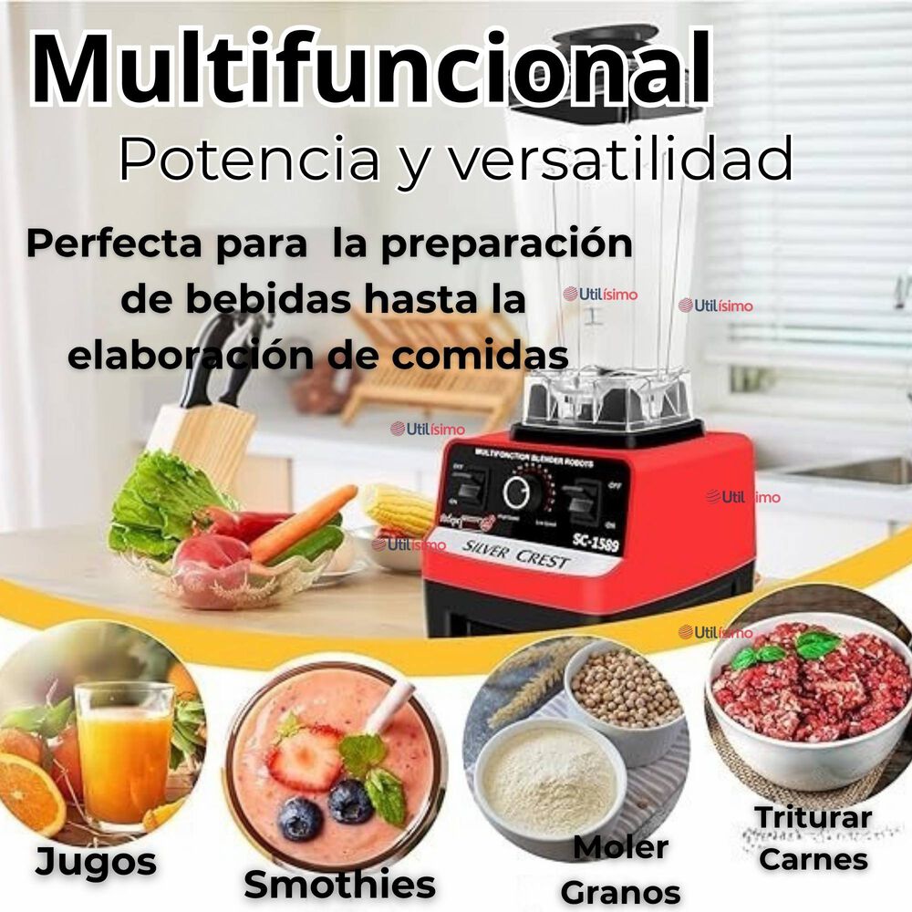 Licuadora Juguera Potente Multifuncional Jarra De Pl&aacute;stico 2l 5500w De Potencia + Mango Triturador Licuadora Juguera Potente Multifuncional Jarra De  image number 5.0