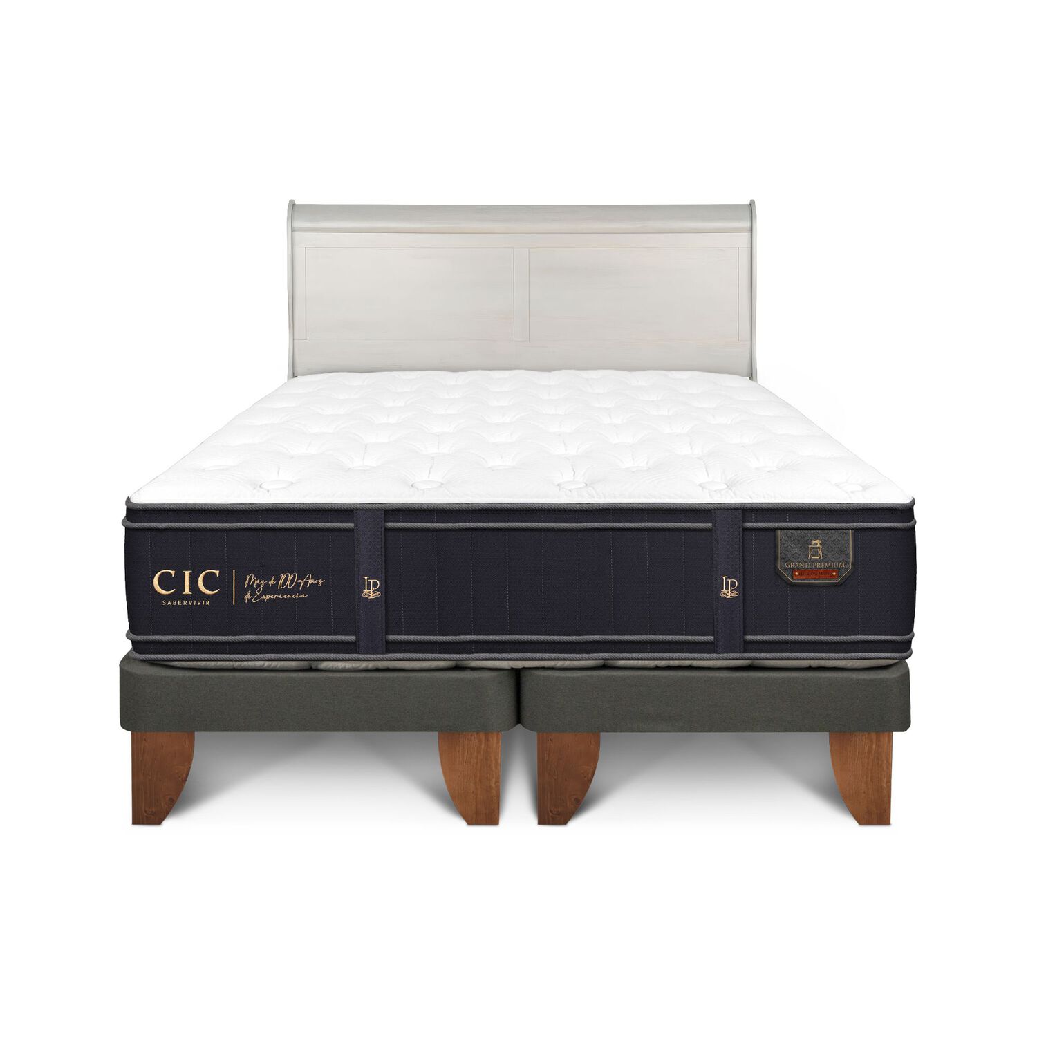 Cama Europea Cic Linea Premium / 2 Plazas / Base Dividida + Respaldo image number 0.0