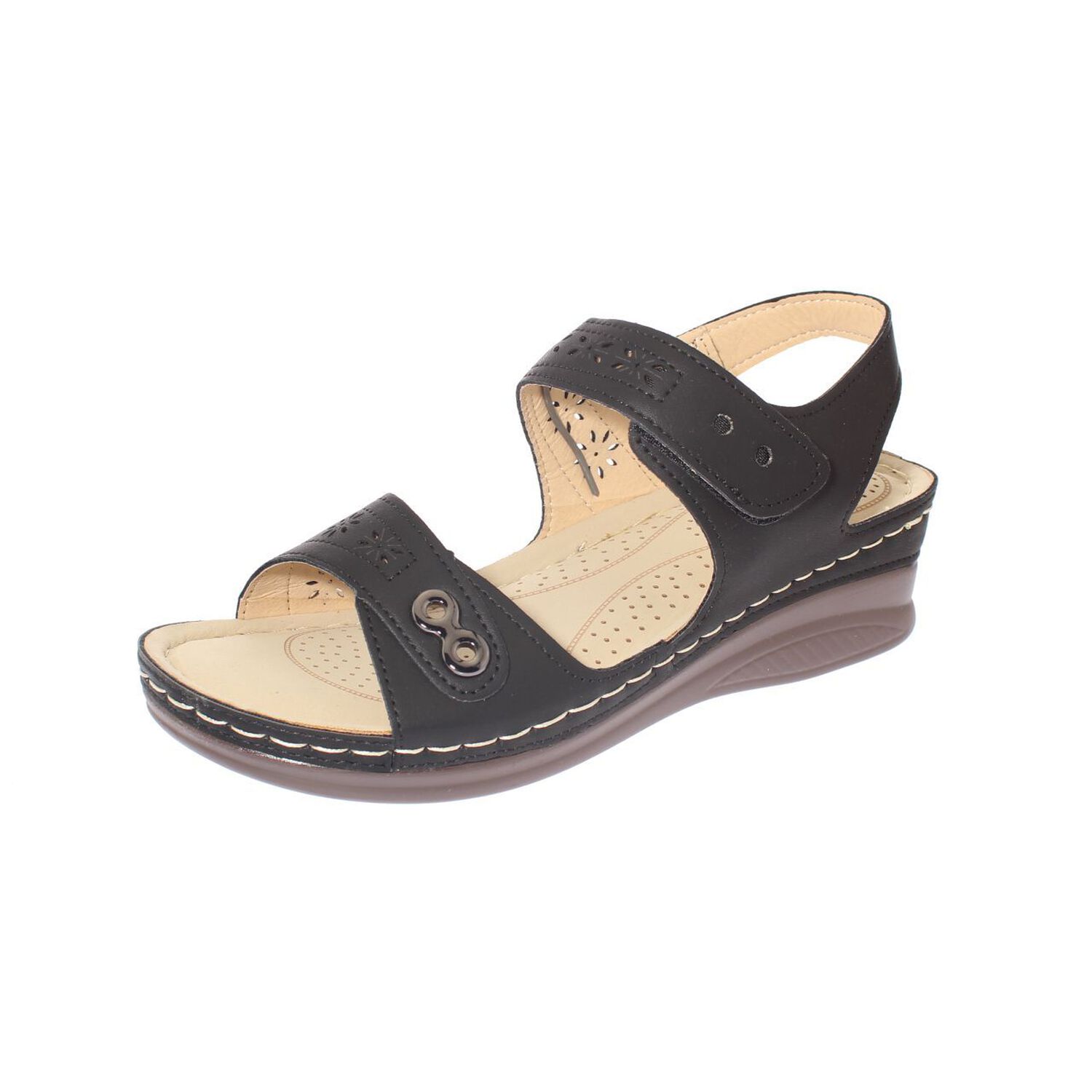 Sandalia Confort Negro Modelo Italiano Art. 5ask76613black image number 0.0