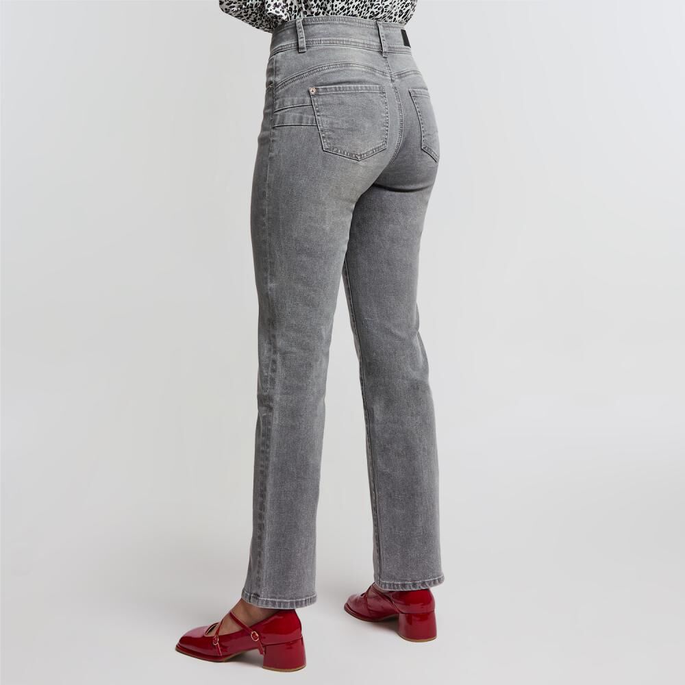 Jeans Tiro Alto Straight Push Up Mujer Kimera image number 3.0