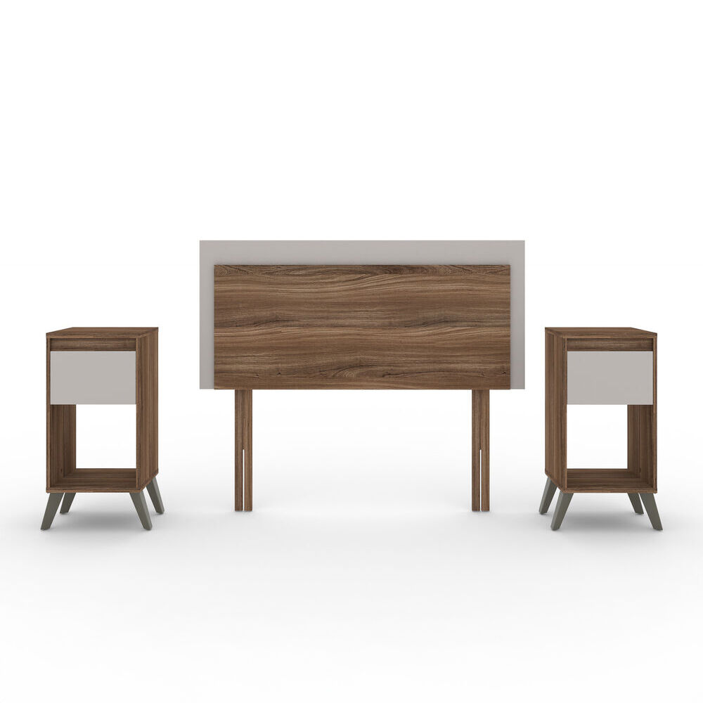 Cama Europea Celta Apolo Black / 2 Plazas / Base Dividida + Set De Madera Milán image number 4.0