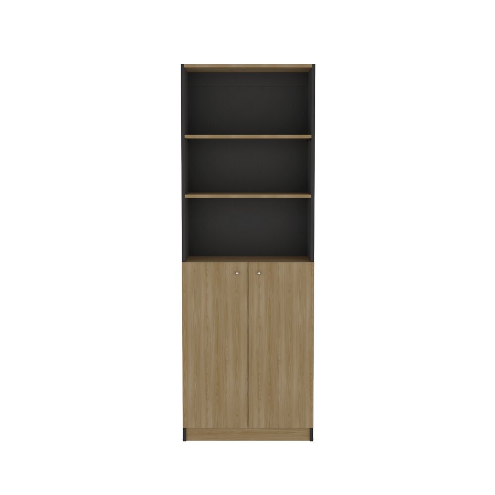 Estante Organizador 2 Puertas 180,6x62,8x29,9 Cm Negro Y Café Claro image number 3.0