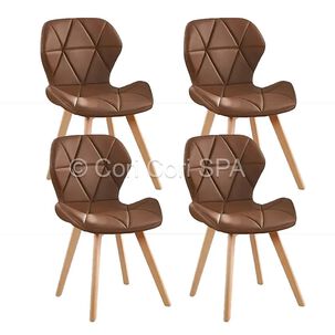 Comedor Mesa Warwick 100cm + 4 Sillas Mariposa Wood Cafe