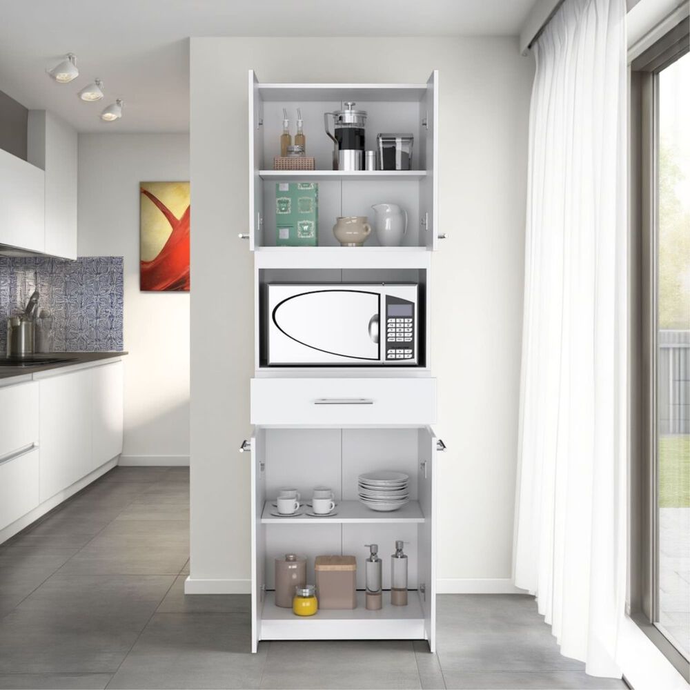 Mueble Microondas 4 Puertas 1 Cajon Fm-003b Blanco image number 7.0