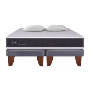 Cama Europea Cic New Ortopedic / 2 Plazas / Base Dividida + Almohadas
