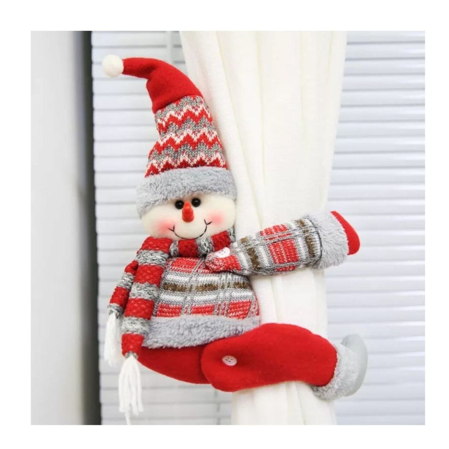 Mu&ntilde;eco Adorno De Navidad Para Cortina Mu&ntilde;eco Nieve image number 0.0