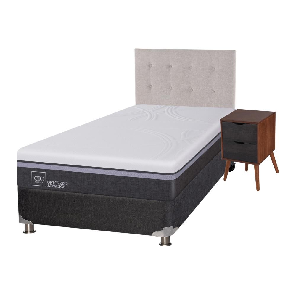 Box Spring Cic Ortopedic / 1.5 Plazas / Base Normal  + Set De Maderas image number 1.0