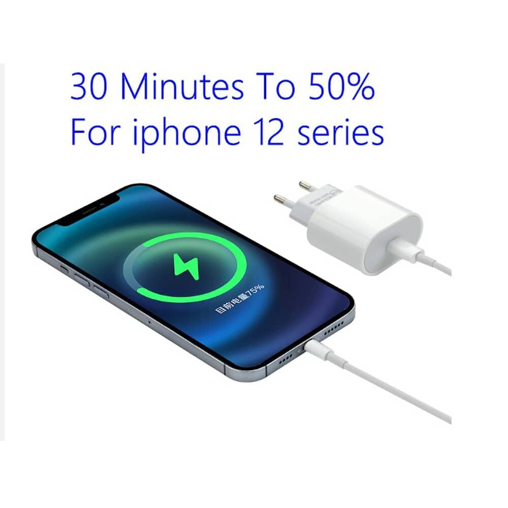 Cargador De Pared Para Celular Tipo C 20w Carga Rapida Para Iphone Android Samsung Sin Cable image number 4.0