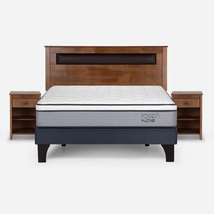 Cama Europea Rosen Indie / 2 Plazas / Base Normal + Set De Maderas Ferrara