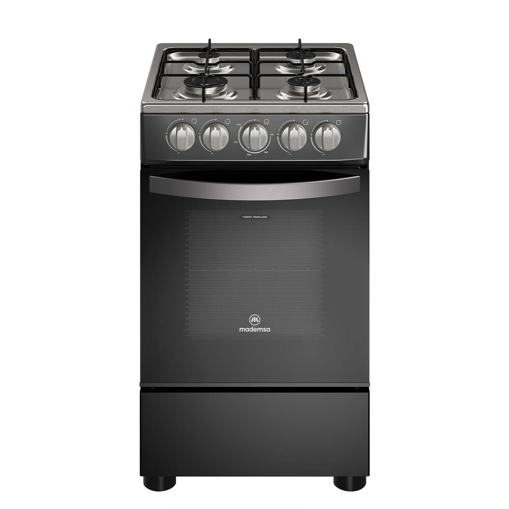 Cocina A Gas 4 Platos Mademsa Limpiaf&aacute;cil Fm4ip Negra image number 0.0