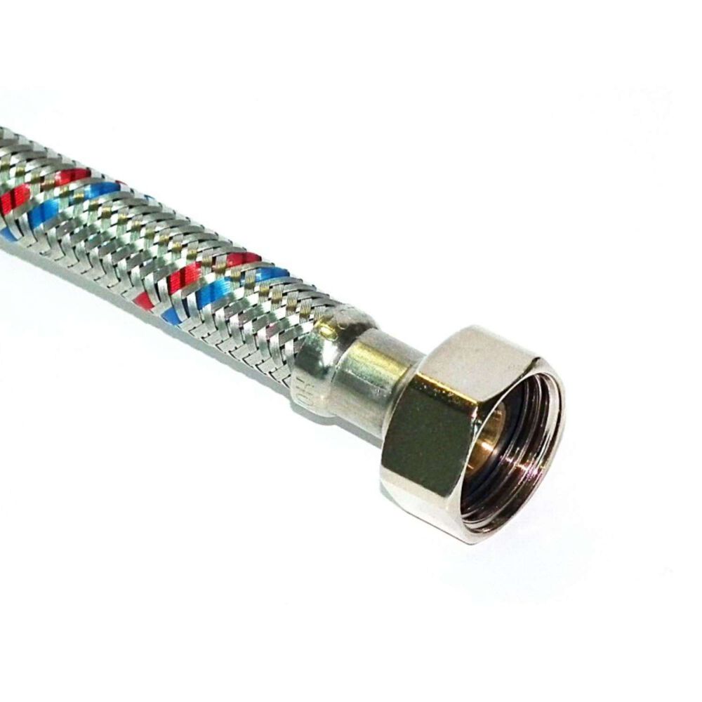 Flexible De Agua Acero Inoxidable Hi-he 1/2" X M10 50cms - Hoffens image number 1.0