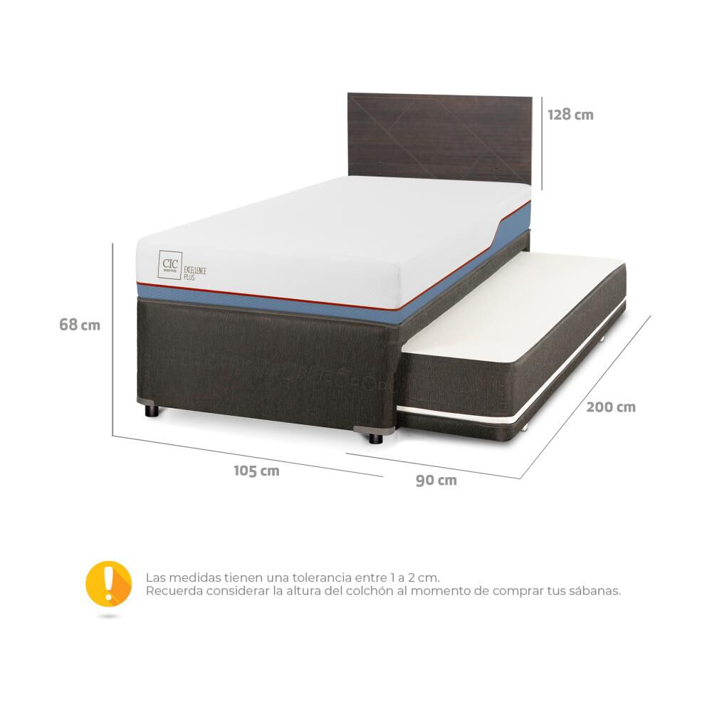 Cama Nido Cic Excellence Plus / 1.5 Plazas / Base Normal + Respaldo image number 2.0