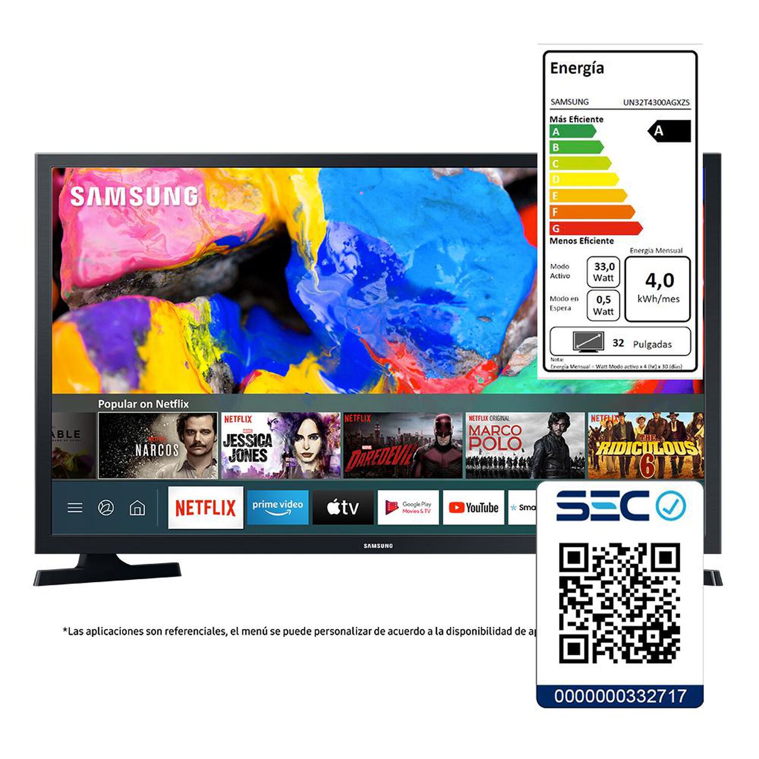 Led 32" Samsung T4300 / HD / Smart TV image number 5.0
