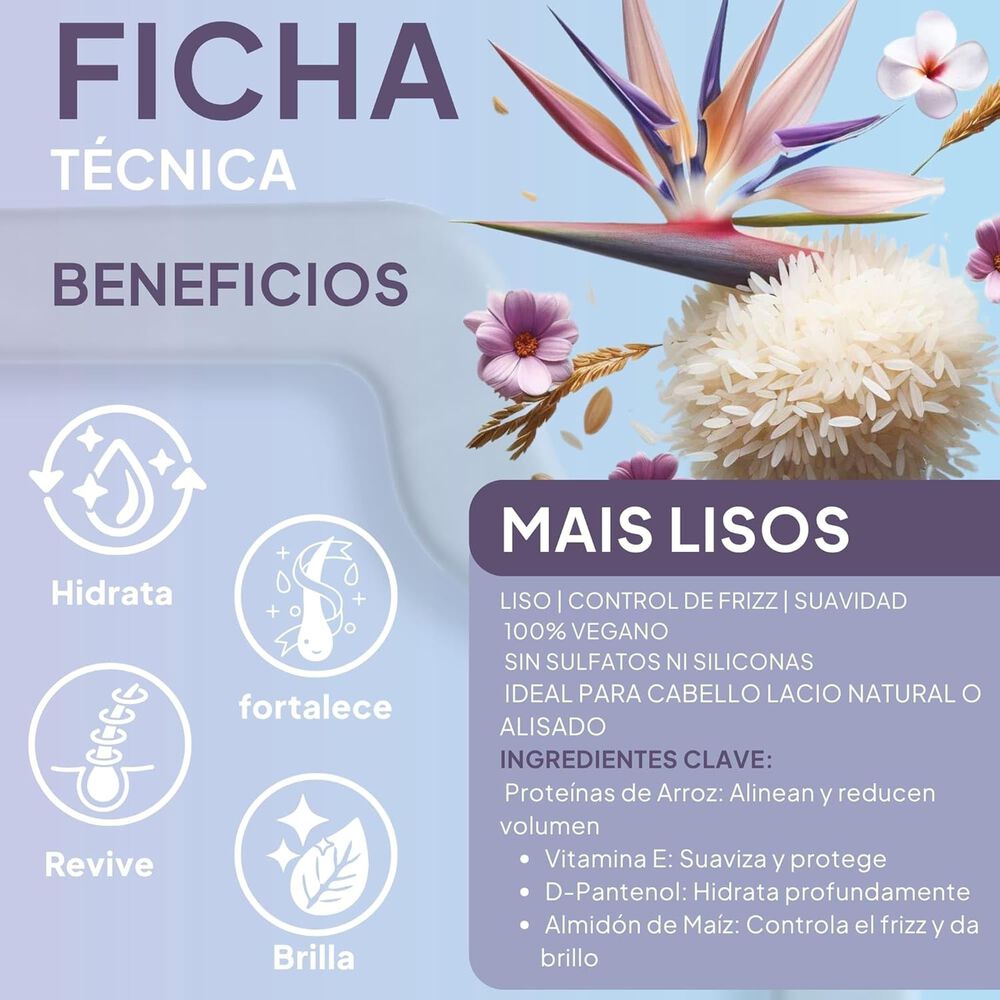 Shampoo Sin Sal Mais Lisos Skala Expert 325ml image number 2.0