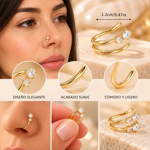 Aro Cuff Nariz Falso Sin Perforacion Elegante