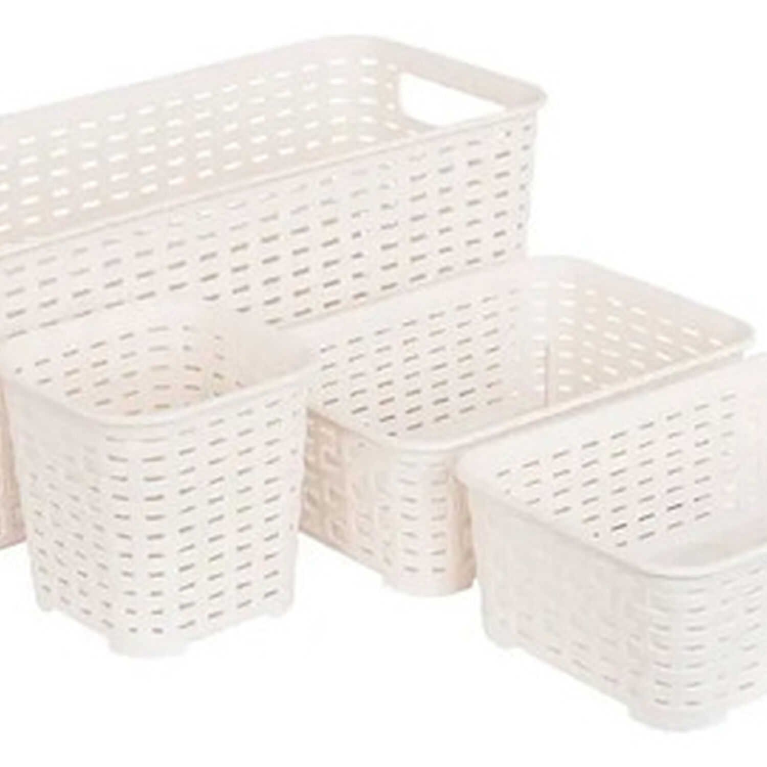 Set De 4 Canastillas Canastas Organizadoras Color Beige image number 0.0