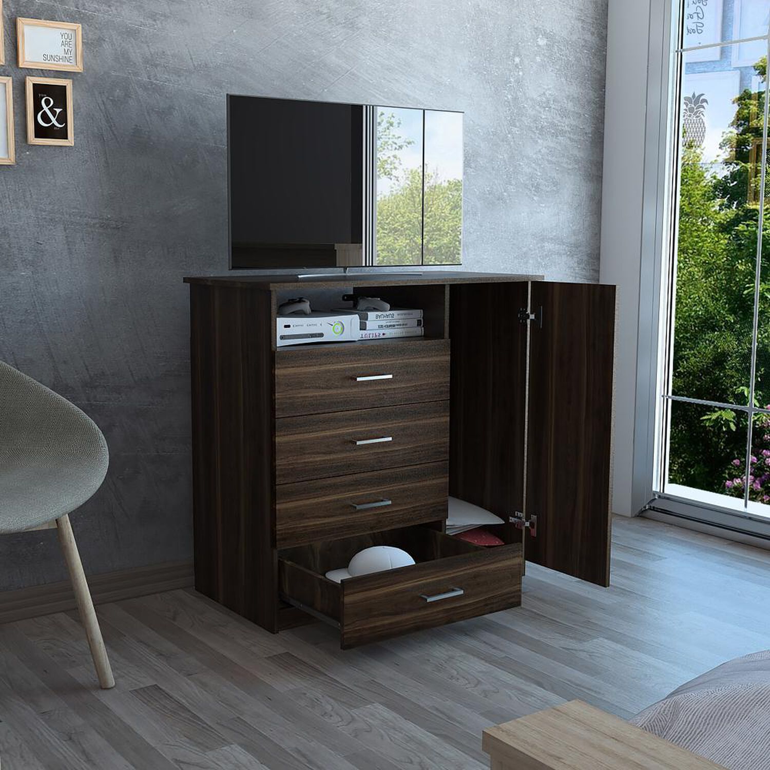 Comoda Tuhome Z-91 / 1 Puerta / 4 Cajones image number 5.0