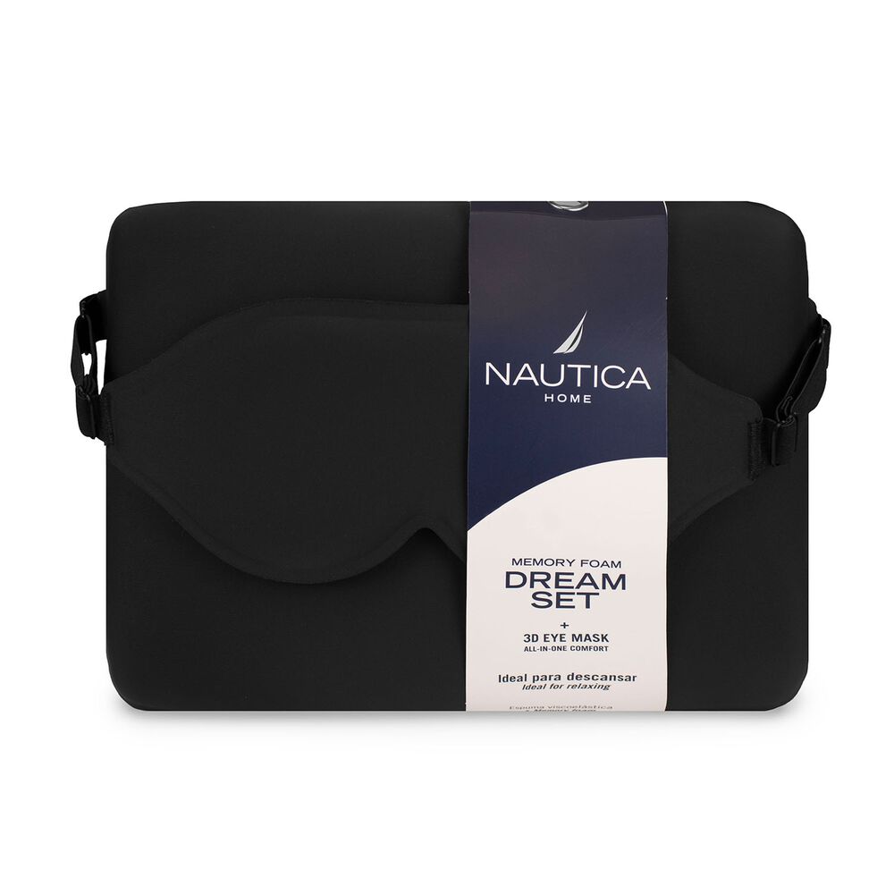 Kit De Sue&ntilde;o Almohada De Viaje Negro Nautica image number 1.0