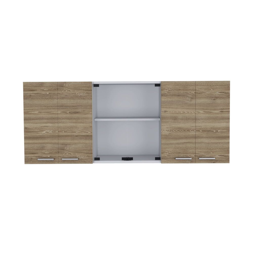 Mueble Superior De Cocina 6 Puertas 150x60x31,5 Cm Café Y Blanco image number 3.0