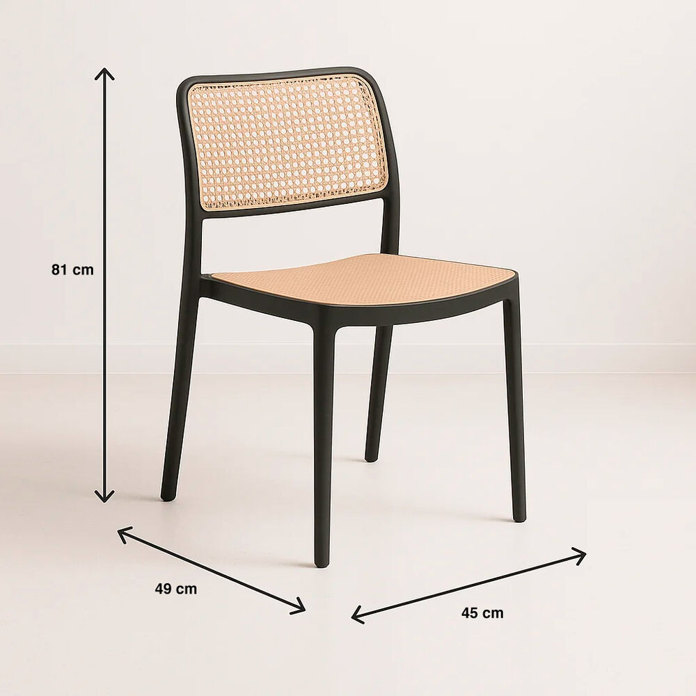 Silla De Restaurant O Terraza Comedor Hoffman Enrejada - Negra image number 10.0