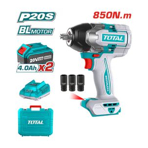 Llave De Impacto 1/2" 850 Nm Industrial Brushless Con 2 Bater&iacute;as 4ah, 3 Dados Y Cargador Total