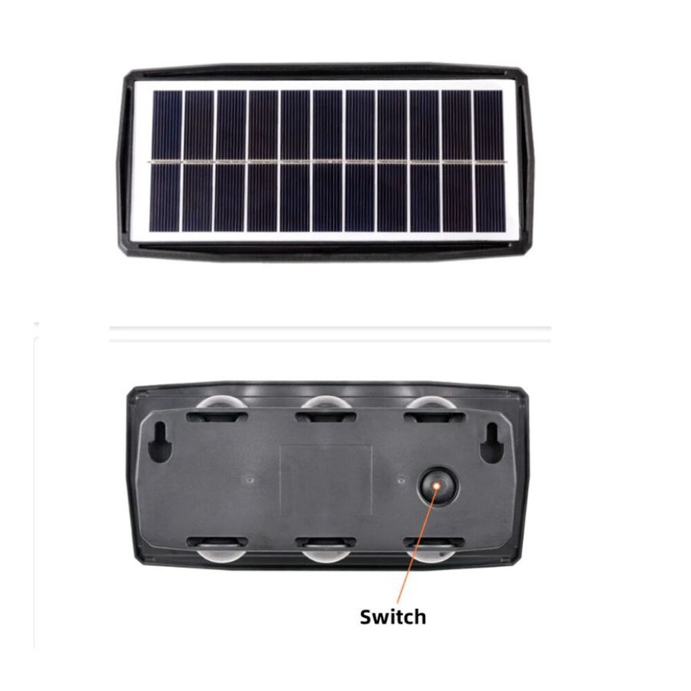 Lampara Panel Solar Aplique 3 Luz Led Ip65 Lampara Exterior image number 3.0