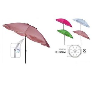 Sombrilla Reclinable 2 Mts Diametro Playa Camping Diseño Unicolor