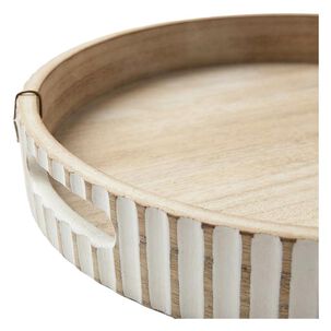 Bandeja Circular Con Dise&ntilde;o Blanco Belle Noite / 30 Cm