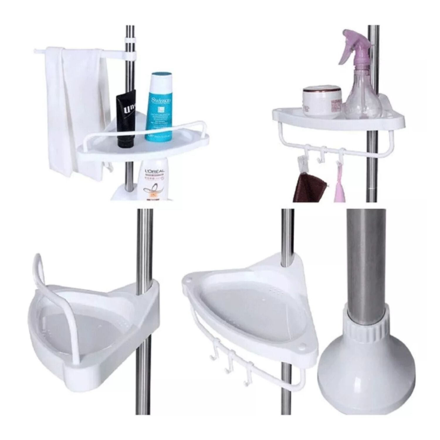 Organizador Esquinero Ducha Ba&ntilde;o Multiuso 4 Pisos Ajustable image number 8.0