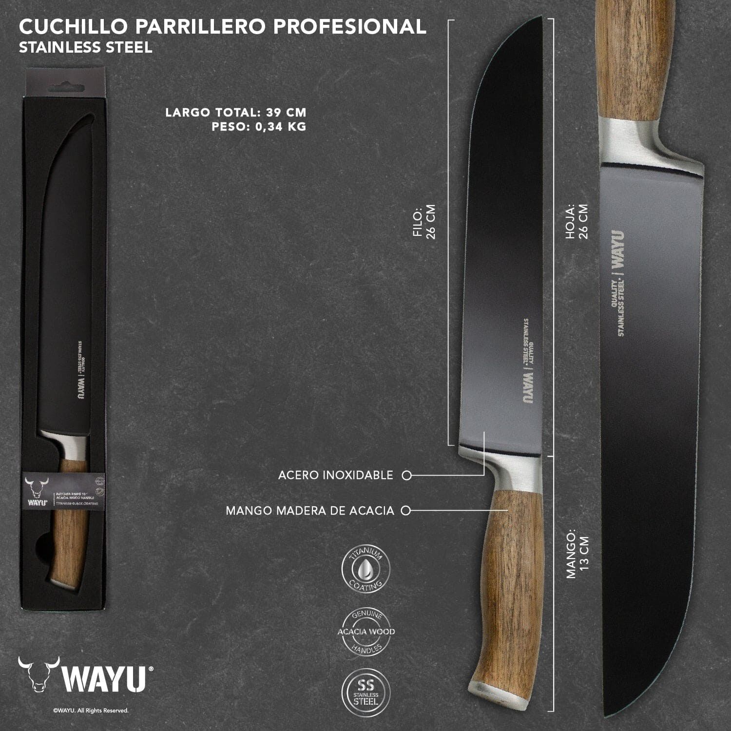 Cuchillo Parrilero Profesional Wayu image number 2.0
