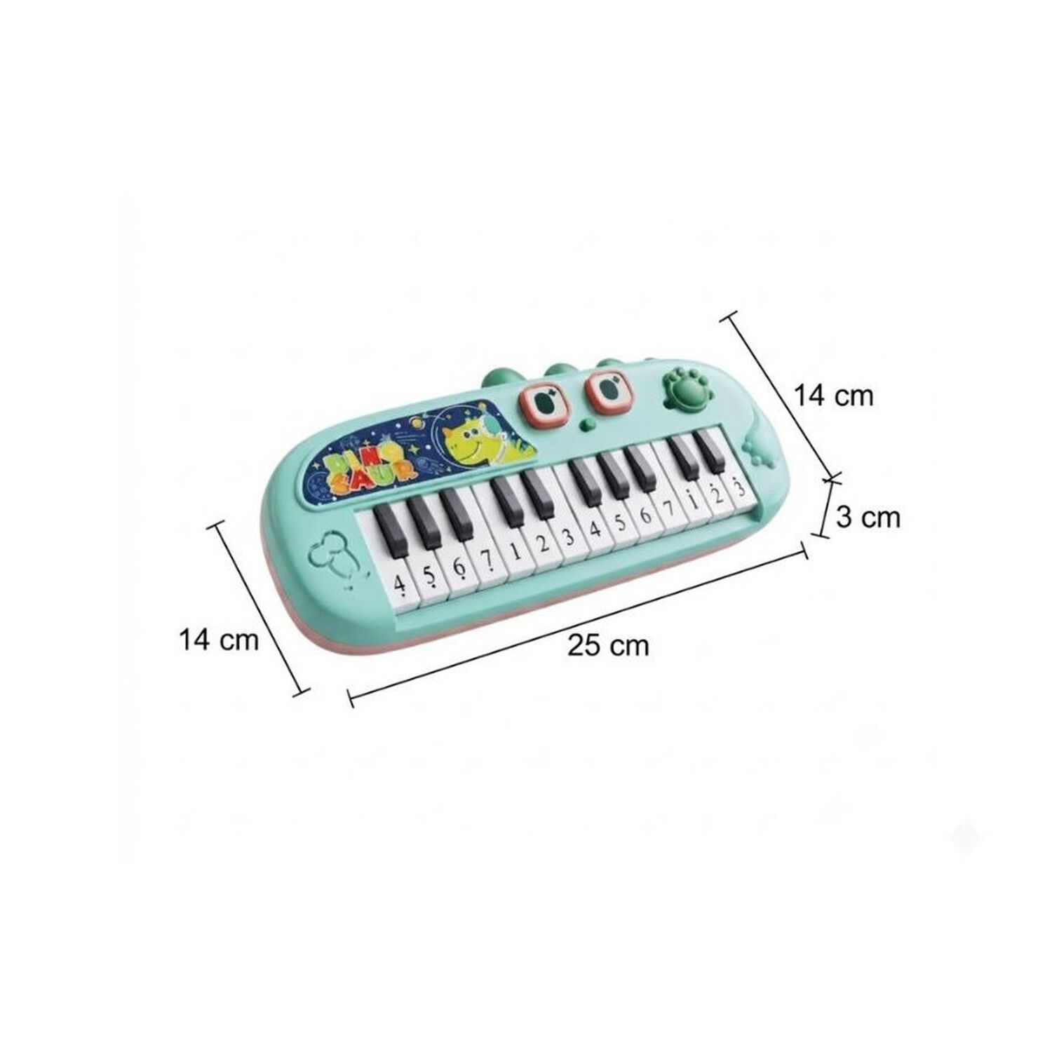 Piano Infantil Organo Electr&oacute;nico Dinosaurio Para Ni&ntilde;os Azul image number 3.0