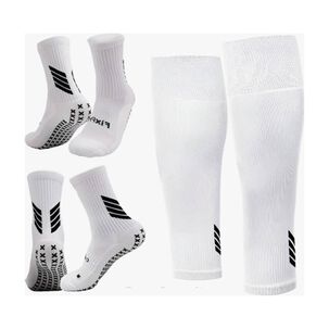 Medias Calcetas Futbol Antideslizante Set 2 + Pantorrillera