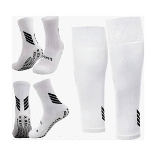 Medias Calcetas Futbol Antideslizante Set 2 + Pantorrillera