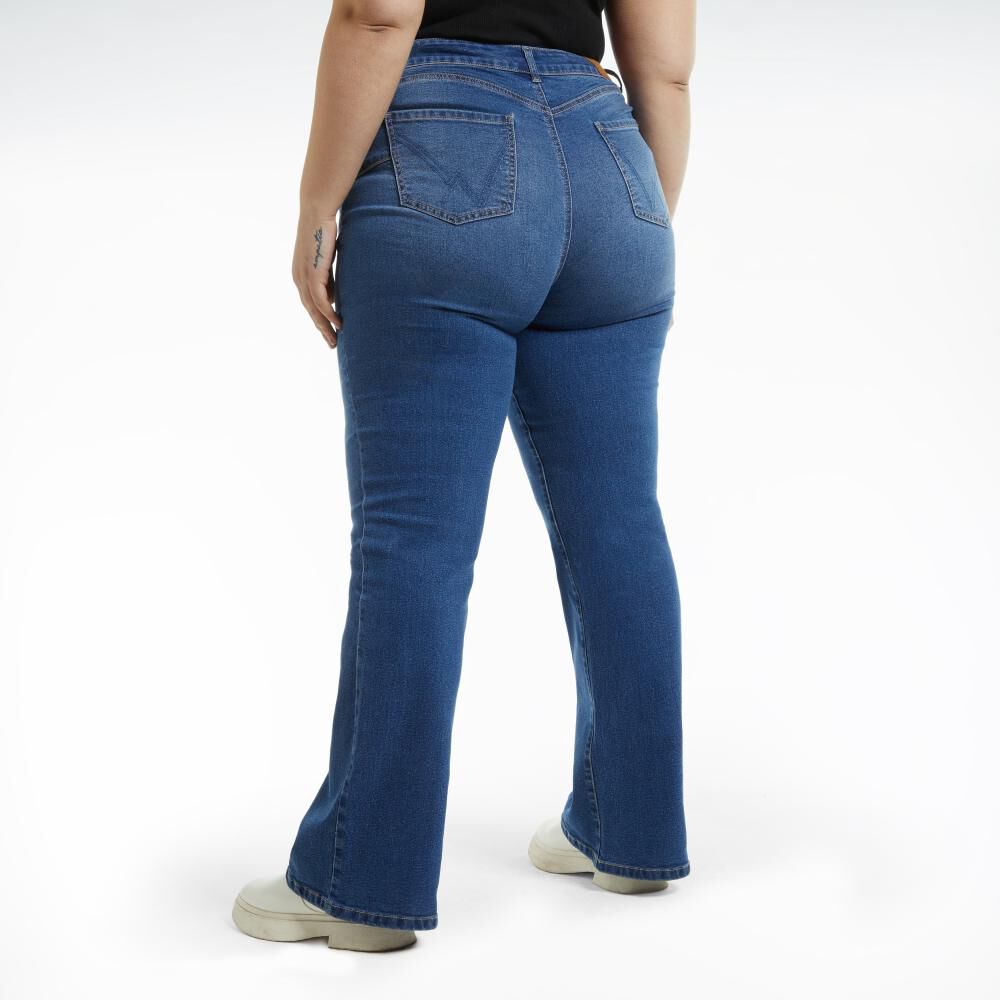 Jeans Talla Grande Wide Tiro Medio Flare Mujer Sexy Large image number 3.0