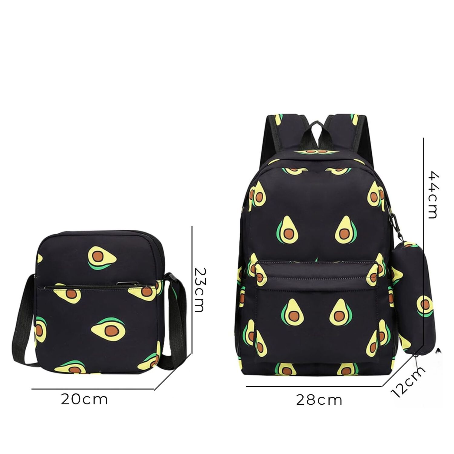 Pack Mochila Lonchera Estuche 43cm Juvenil Y Escolar Black Avocado image number 1.0
