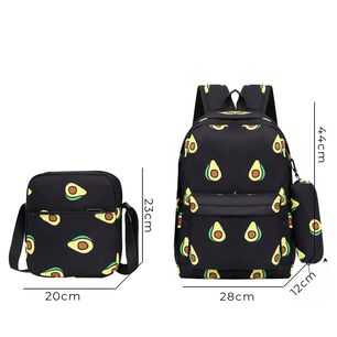 Pack Mochila Lonchera Estuche 43cm Juvenil Y Escolar Black Avocado